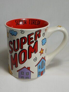 Our name is Mud Super Mom colorful coffee mug